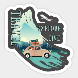 Explore, Live,Travel Sticker